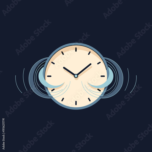 Alarm clock ringing loudly in the dark