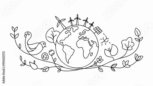 Eco-Friendly Earth Illustration
