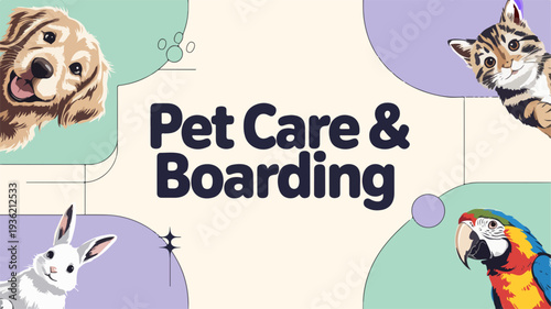 Pet care and boarding services for dogs, cats, and other pets