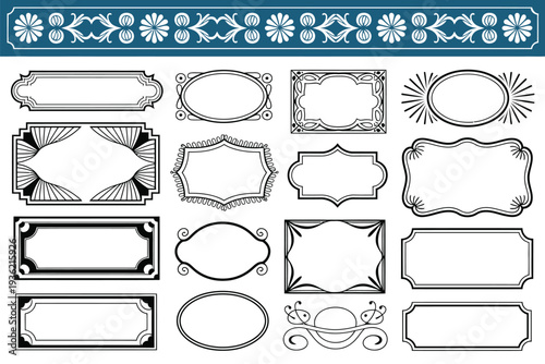 Label vector icons set for design and branding purposes
