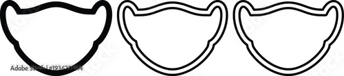 Three line art surgical face masks in different line styles  medical protective wear