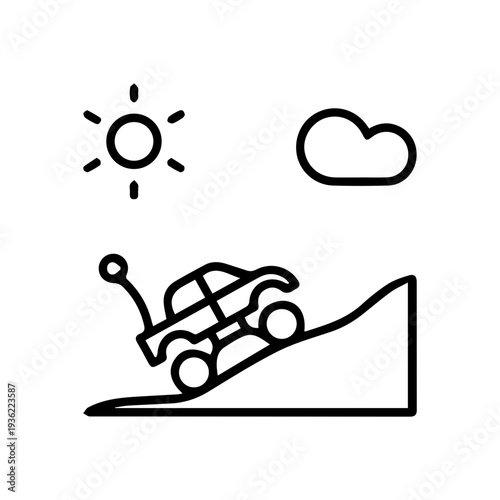 Remote control car on hill