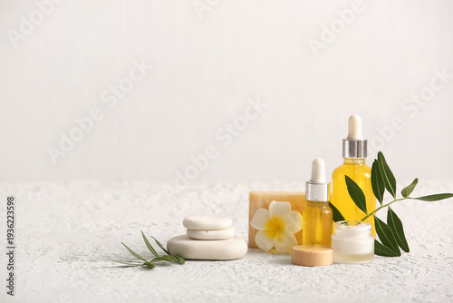 Spa stones, jar and bottles...