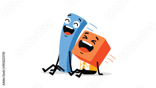 Joyful cartoon characters laughing together, symbolizing friendship and happiness