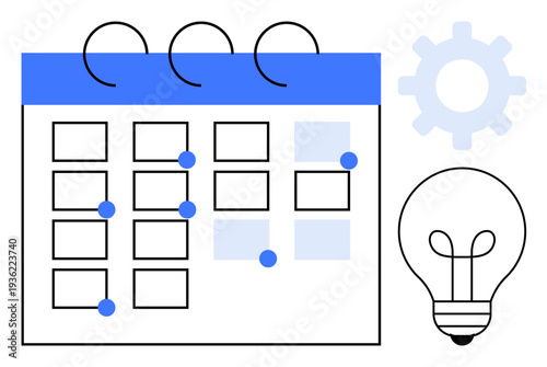 Calendar concept. Calendar time management and productivity planning. Calendar designed for efficient task scheduling. For project management, business, innovation, teamwork, organization