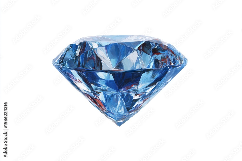 Fototapeta premium Brilliant blue diamond, isolated