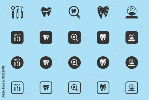 Dental & Oral Health Icons Set for Clinic Websites & Dentistry Apps