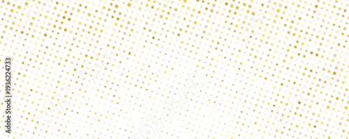 Gold falling down confetti background. Repeated golden dotted glitter pattern. Yellow, orange and golden dots wallpaper. Celebration Christmas, New Year or birthday party repeating backdrop. Vector