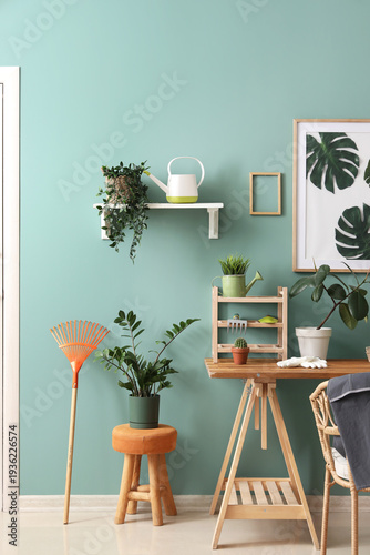 Interior of workshop with w...