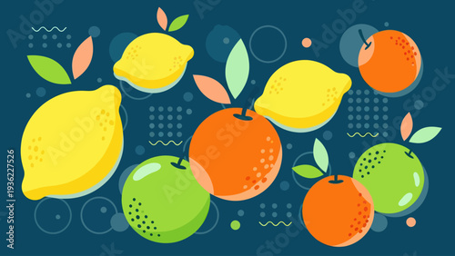 Vibrant Citrus Fruits Collection with Lemons, Oranges, and Limes.