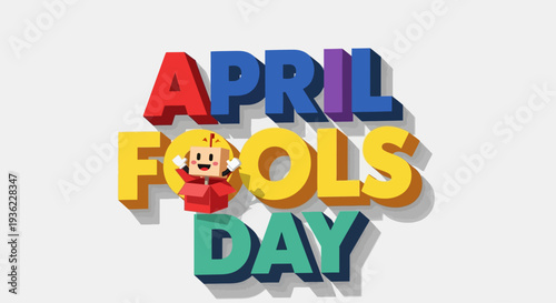 Retro Carnival April Fools Day Typography Vector