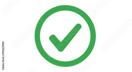 Green circle with a white checkmark inside indicating approval or completion