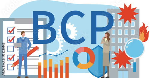 事業継続計画のイメージイラスト