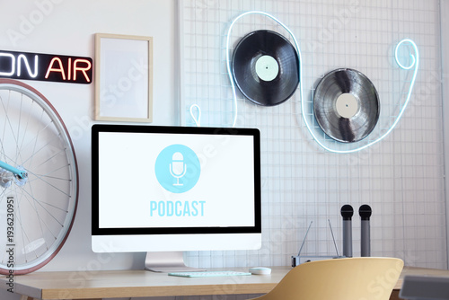 Interior of light podcaster...