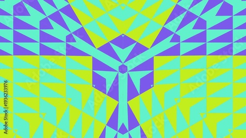 Hypnotic kaleidoscope pattern with vibrant colors and geometric shapes in motion