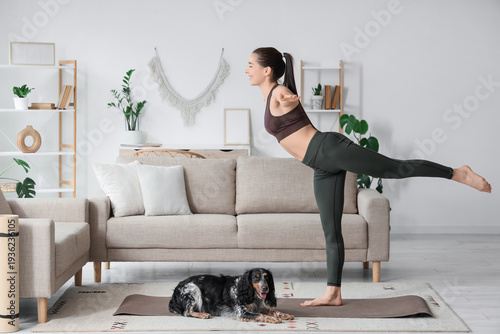 Sporty young woman with cut...