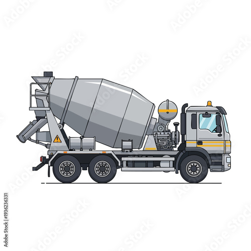 Concrete Mixer Truck Vector Illustration