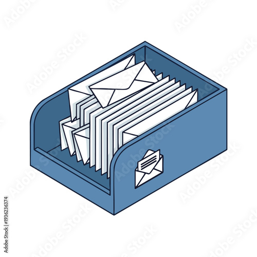 Blue File Organizer with Envelopes