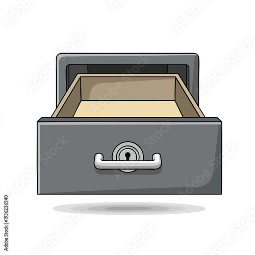 Empty Filing Cabinet Drawer Illustration