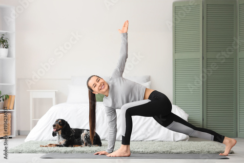 Sporty young woman with cut...