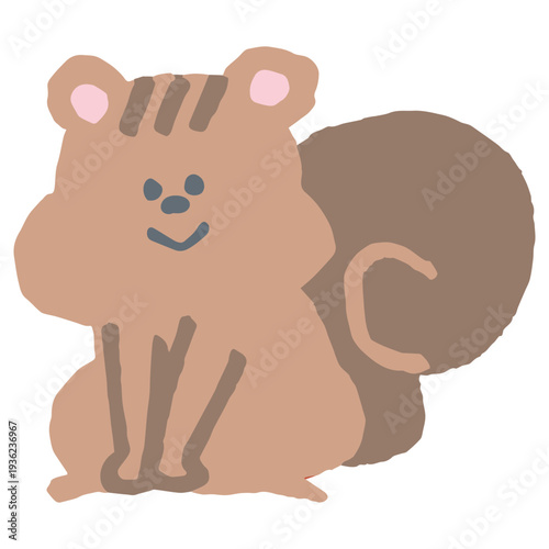 かわいいリスのイラスト 11月の園だよりに使いやすいシンプル手描き素材シリーズ