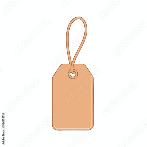 Minimalist blank price tag with string for retail and shopping displays
