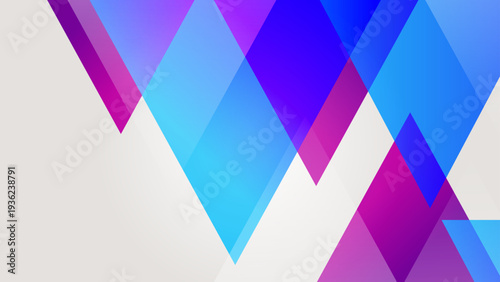 Modern geometric background with cyan and violet overlapping triangles and sharp angular shapes