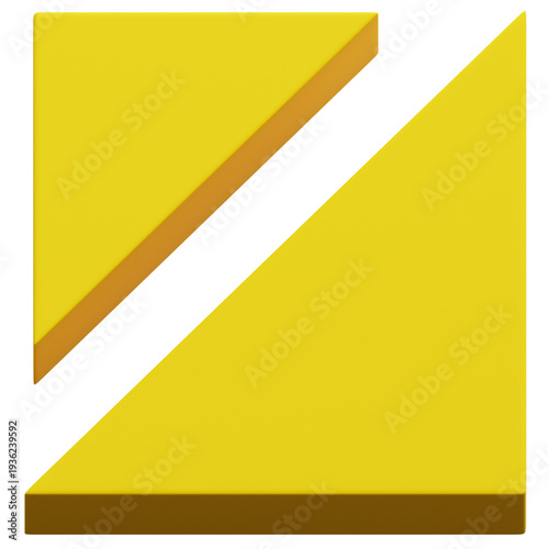 Free Download 3D Yellow Split Diagonal Triangle Abstract Shape - GFXLoad
