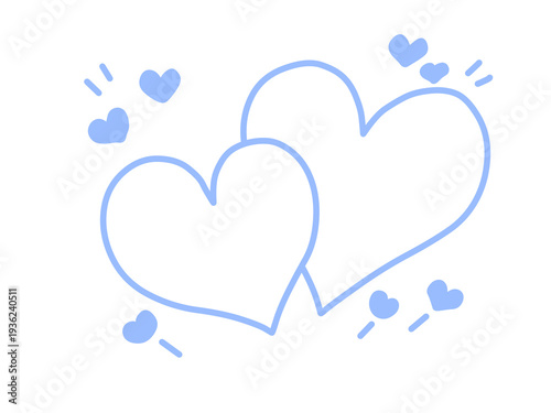 ハートアイコン　シンプル　ブルー