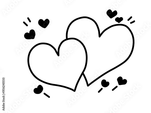 ハートアイコン　シンプル　黒