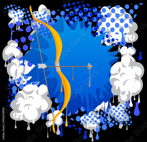 Ancient arrow graffiti. Abstract modern street art decoration performed in urban painting style.