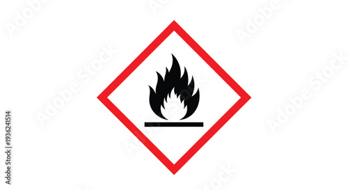 Globally harmonized system flammability pictogram vector graphic design for dangerous goods and warning labels.