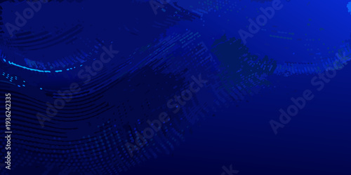 Abstract blue background with layered wave and particle effects