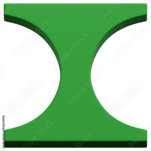 Foto 3D Green Symmetrical Inset Beam Abstract Shape
