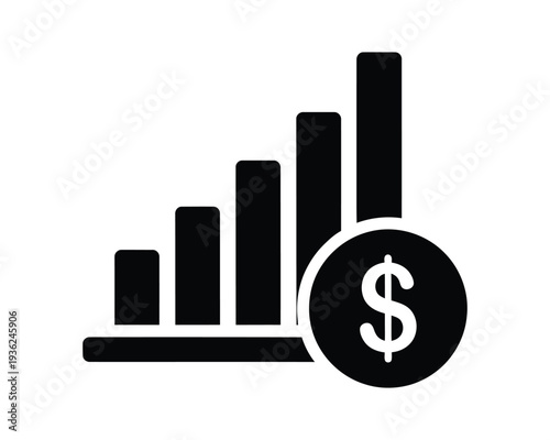 Financial growth chart with dollar sign icon