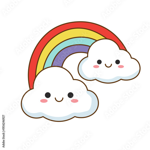Rainbow with Smiling Clouds Weather