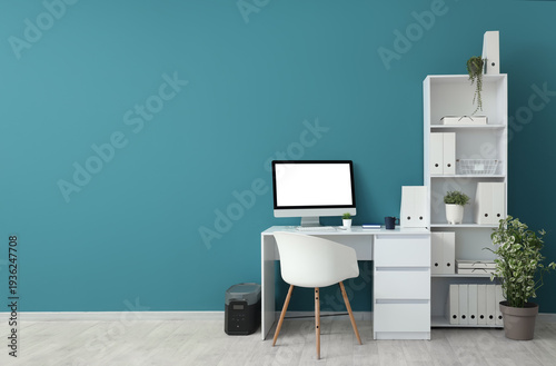 Interior of office with wor...