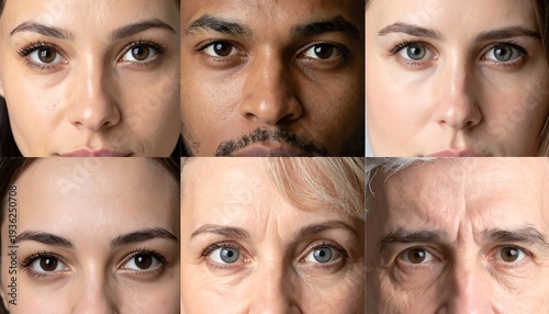 A diverse group of people with different skin tones and ages