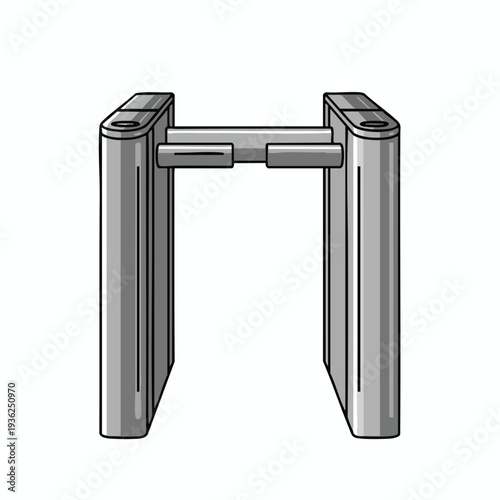Modern Metal Turnstile Gate for Secure Access Control