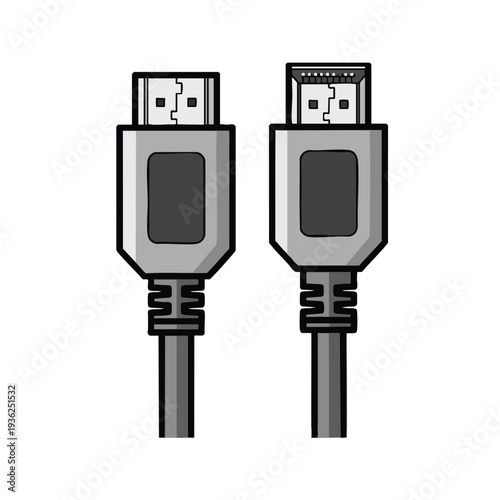 Close up of a Data Transmission Cable with USB Connectors Technology and Communication Concept