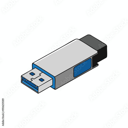 High Resolution Image of a USB Flash Drive for Data Storage and Transfer