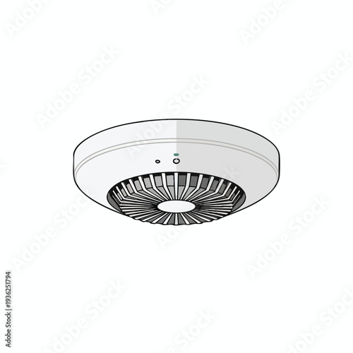 Modern Wireless Smoke Detector Isolated on White Background