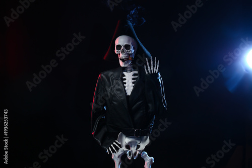 Cool human skeleton smoking...