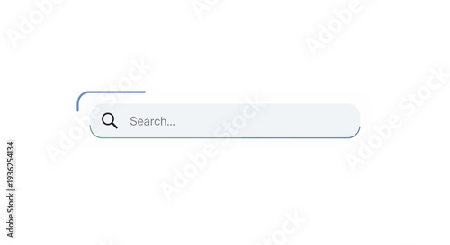 A magnifying glass icon inside a search bar interface on a digital screen viewed from directly above