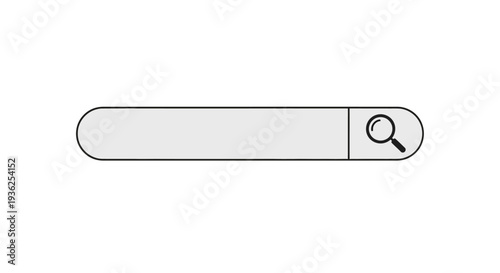 Simple line drawing of a search bar with magnifying glass icon on a plain background viewed from directly above