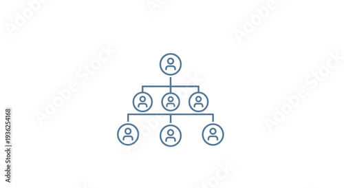 A simple organizational chart illustrating a hierarchical structure with connected icons representing individuals