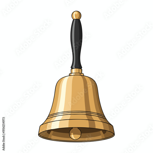 Traditional Handbell with Wooden Handle for Music or Decoration