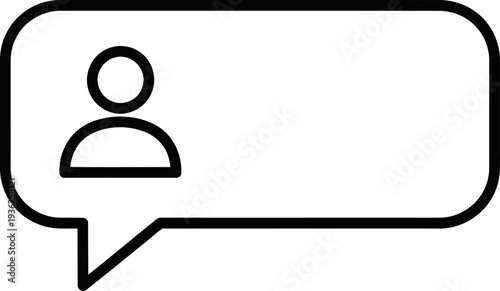 Chat bubble icon featuring user profile symbol