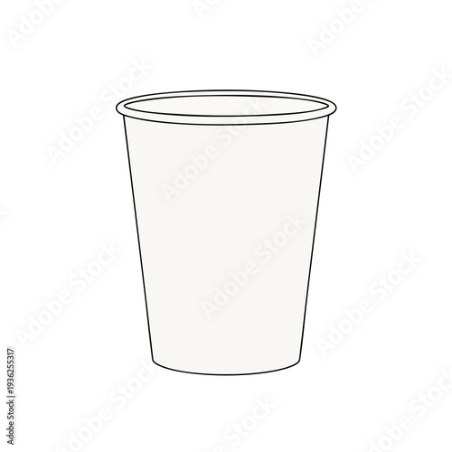 Empty Disposable Coffee Cup for Takeout and Food Packaging