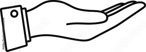 Open hand gesture symbolizes offering help and support